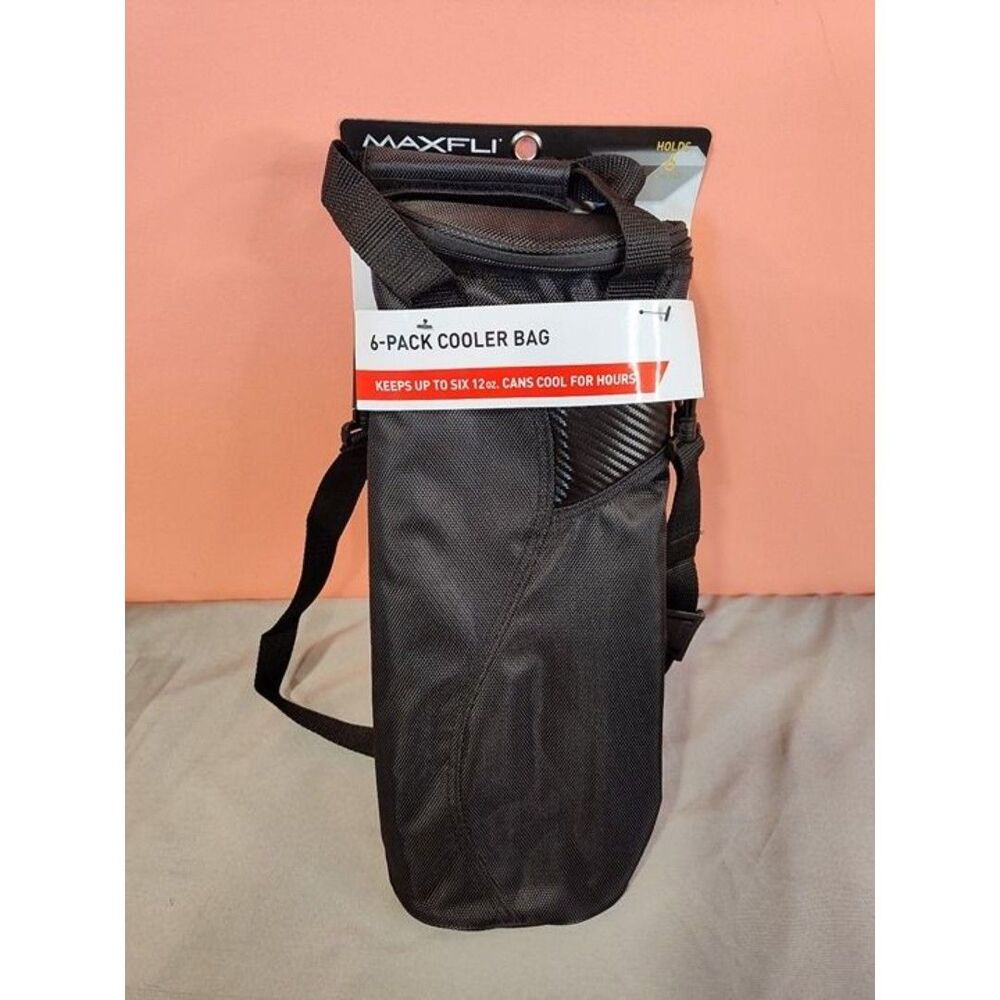Maxfli 6 Pack Can Cooler Bag Black